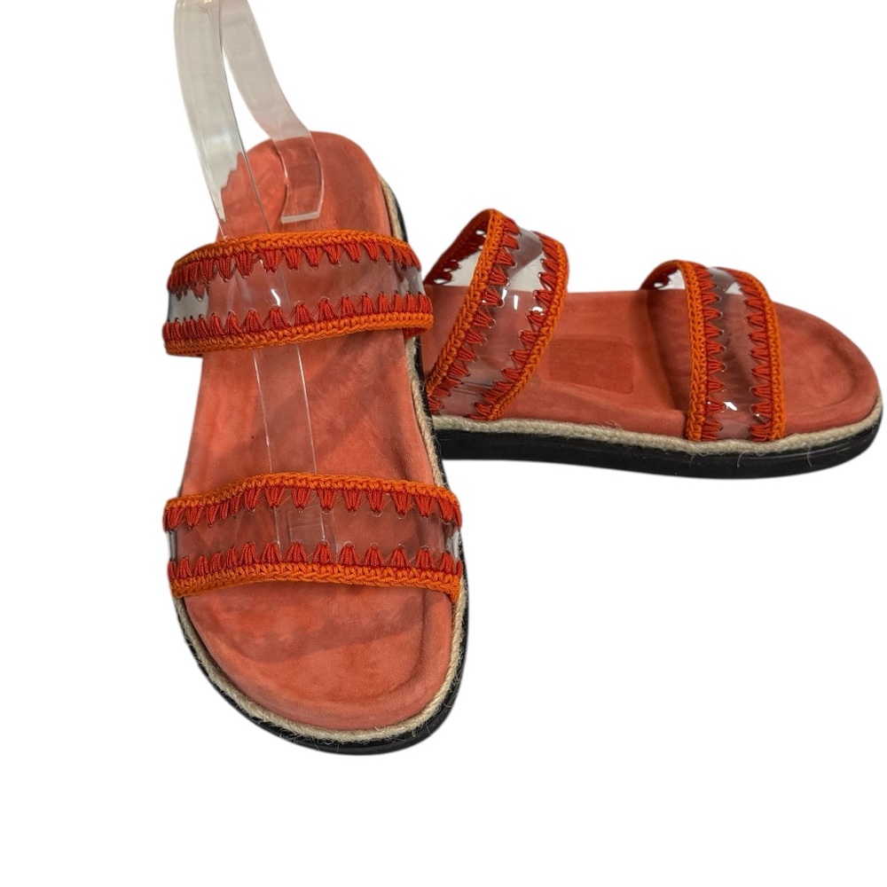 Castaner Zimba Sandals Womens Size 10 Rust Red Cotton PVC Suede Boho Summer